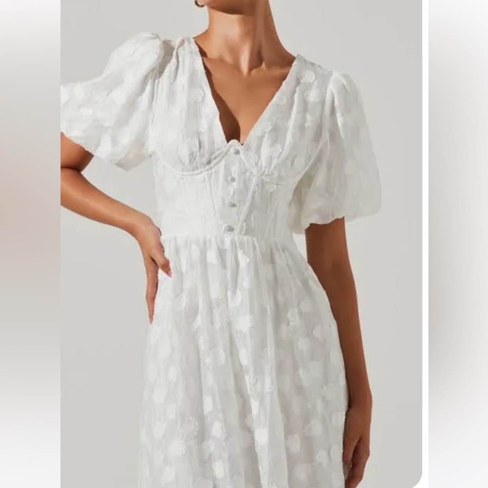 ASTR Sandy White Midi Corset Dress